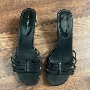 Predictions Black Multi-Strap Slide Mules for Women